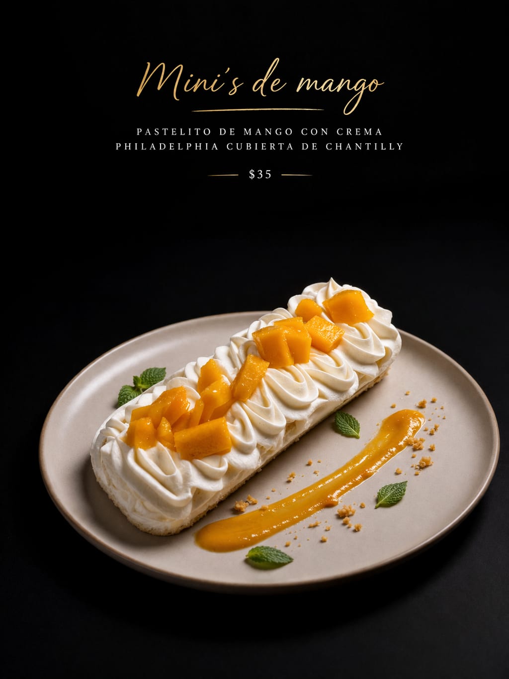 Mini's de Mango pastelito artesanal con crema Philadelphia y mango fresco en Cadereyta Jiménez Tentaciones Briz